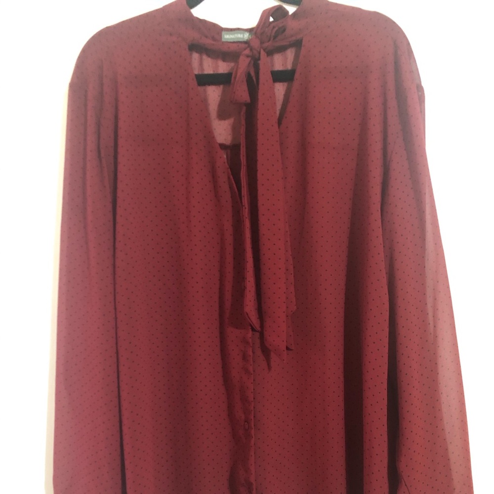 Burgundy Long Sleeve button up shirt